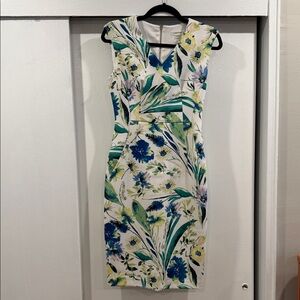 Calvin Klein Floral Sheath Midi Dress/ Woman/ Size 4